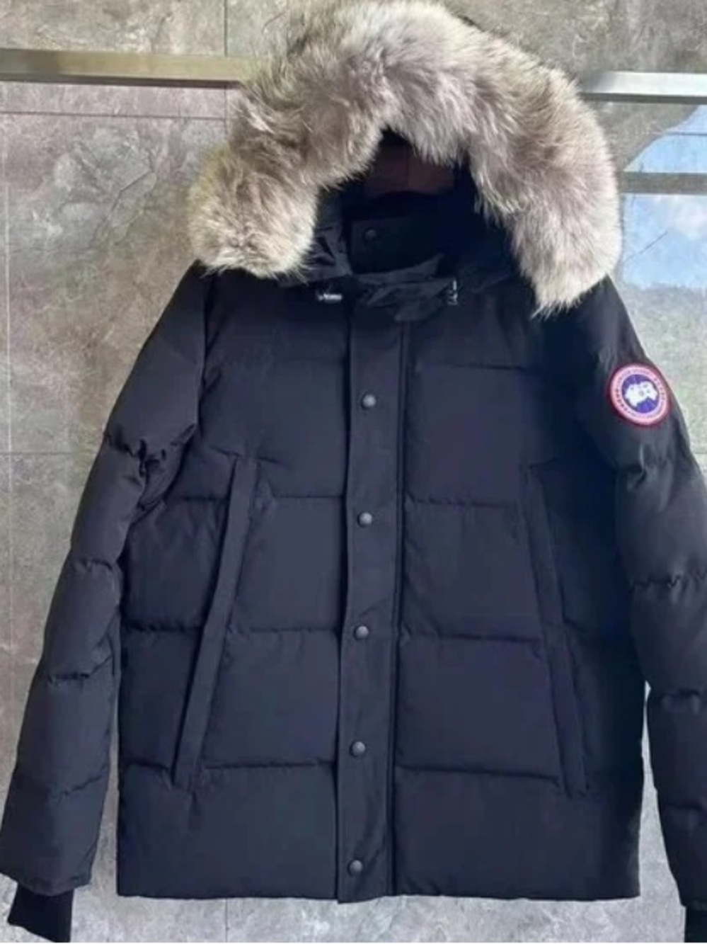 Canada Goose Black Down Puffer Parka with Fur Hood